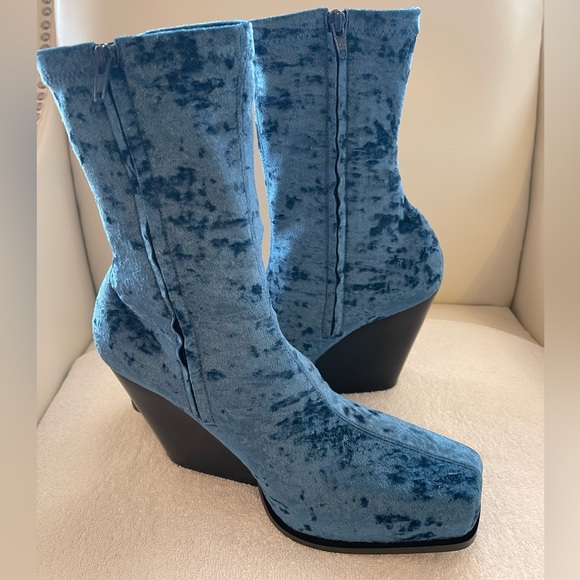 NEW STELLA MCCARTNEY Cowboy Crushed Velvet Boot - Picture 8 of 14